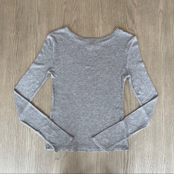 Gray Ribbed Long Sleeve - Picture 3 of 6